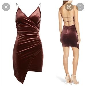 Tiger Mist // Velvet Faux Backless Mini Dress